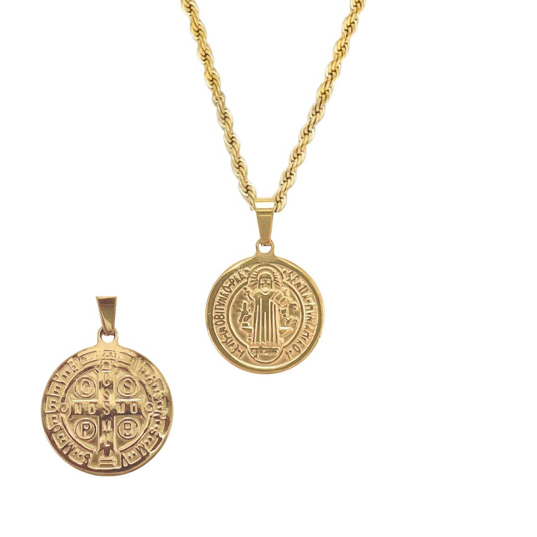 Collar San Benito | KHLOE JOYAS | Colgantes,Collares,Color Oro,Religioso,Unisex