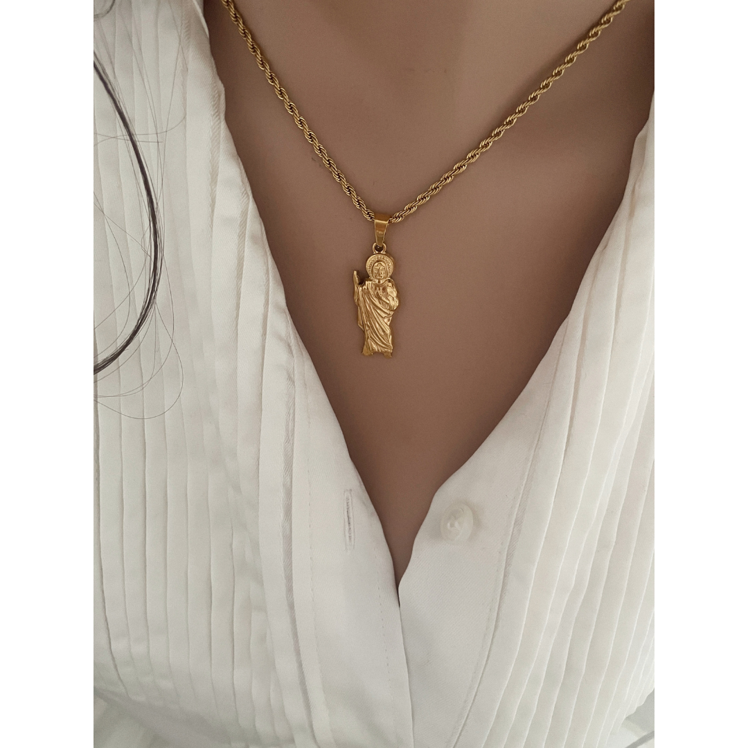 Collar San Judas Tadeo | KHLOE JOYAS | 15%,Colgantes,Collares,Color Oro,Religioso