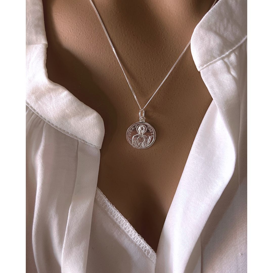 Collar San Judas Tadeo Plata De Ley