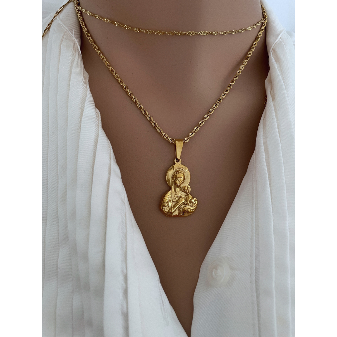 Collar Virgen Del Carmen | KHLOE JOYAS | 15%,Colgantes,Collares,Color Oro,Religioso,Unisex