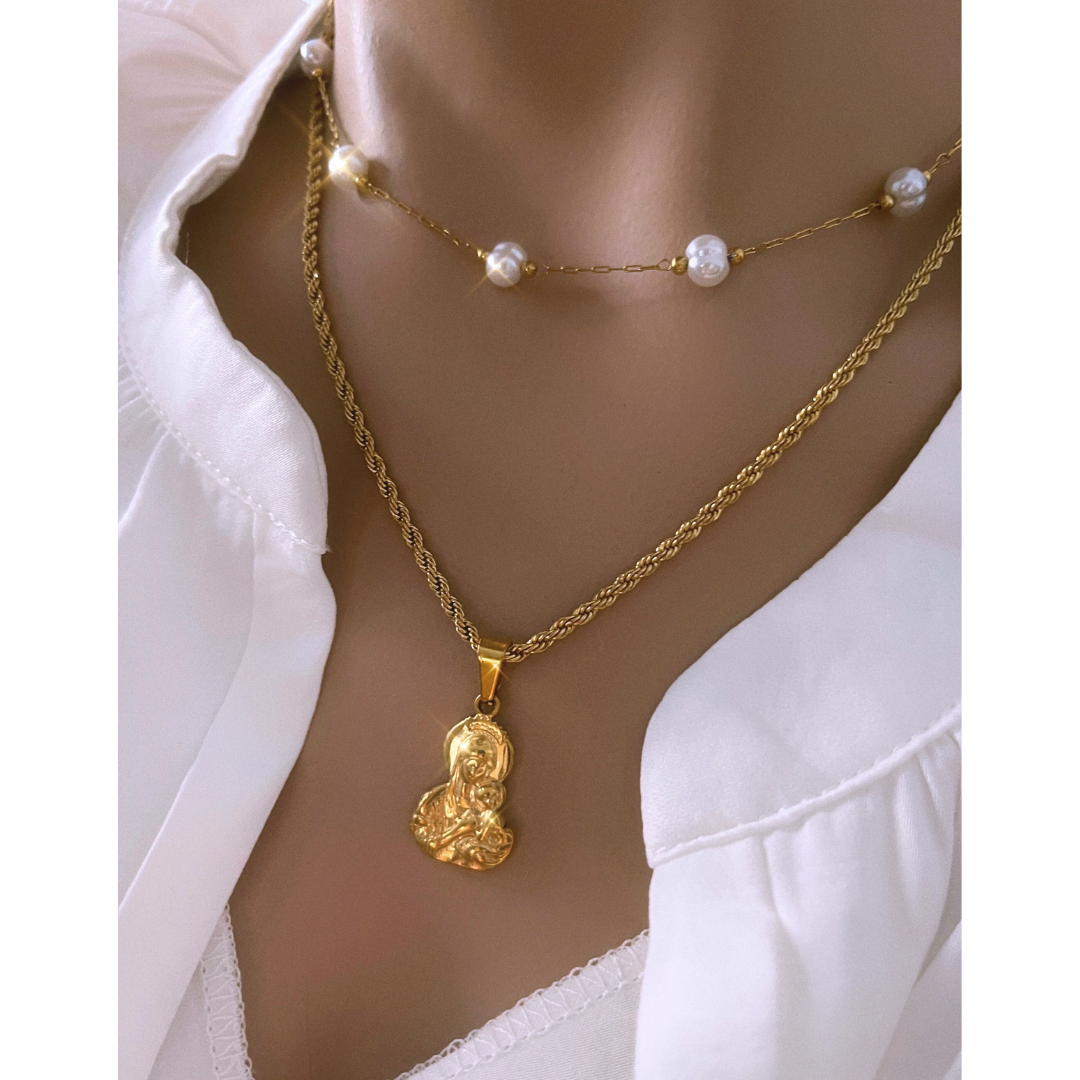 Collar Virgen Del Carmen | KHLOE JOYAS | 15%,Colgantes,Collares,Color Oro,Religioso,Unisex