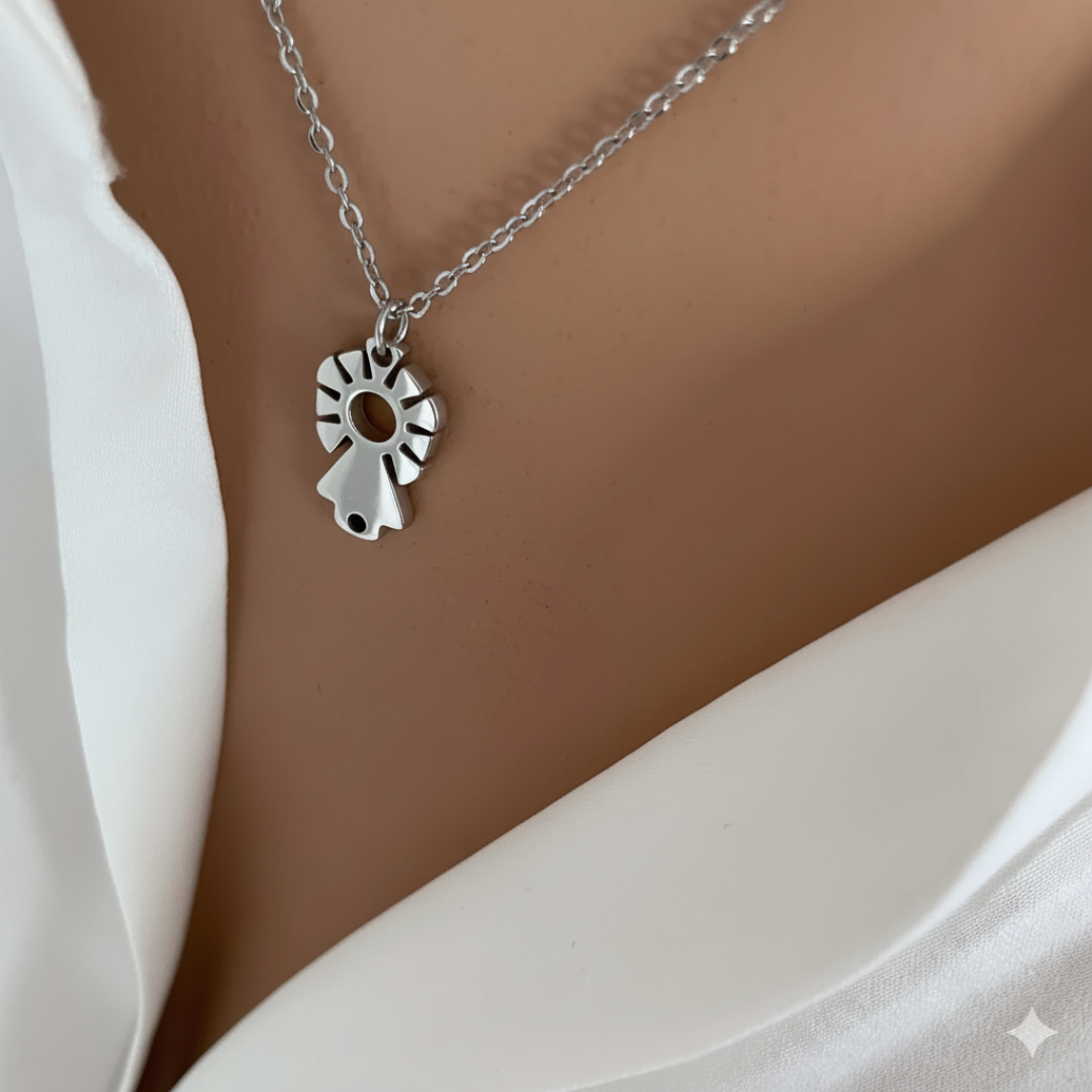 Collar Virgen Del Pilar Silueta Mini