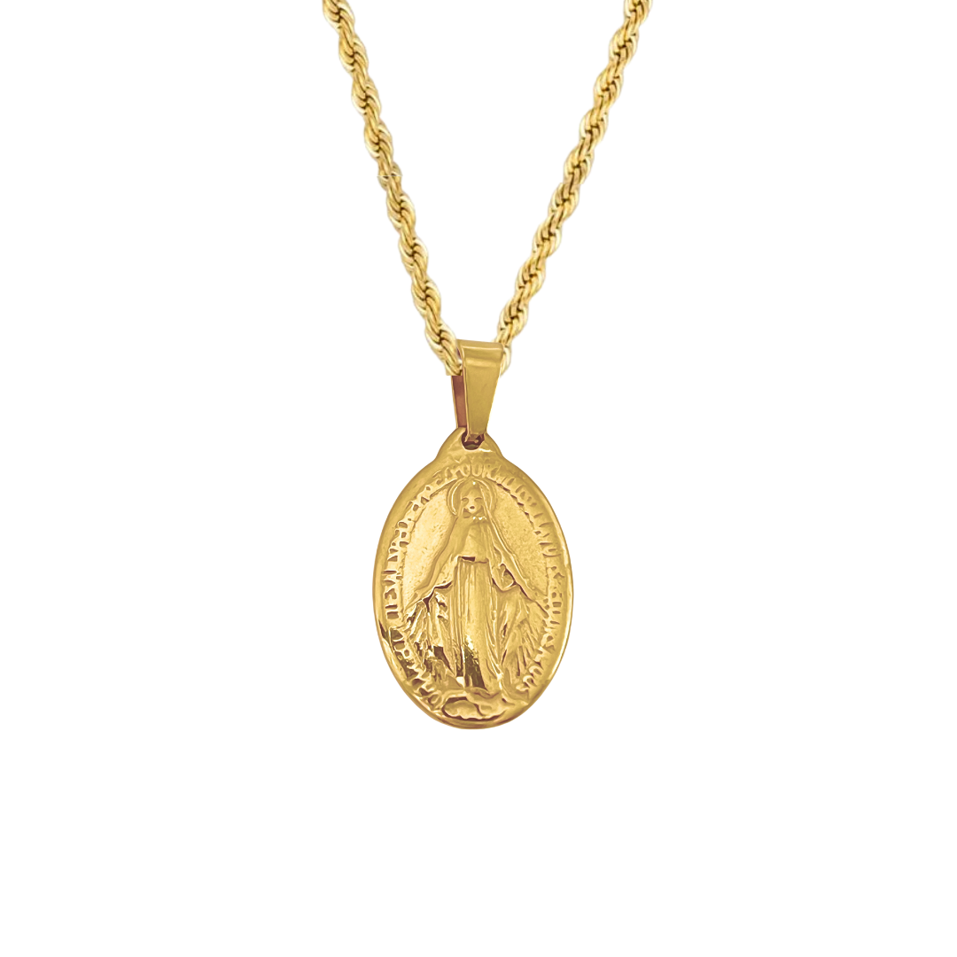 Collar Virgen Milagrosa | KHLOE JOYAS | Colgantes,Collares,Color Oro,Religioso,Unisex