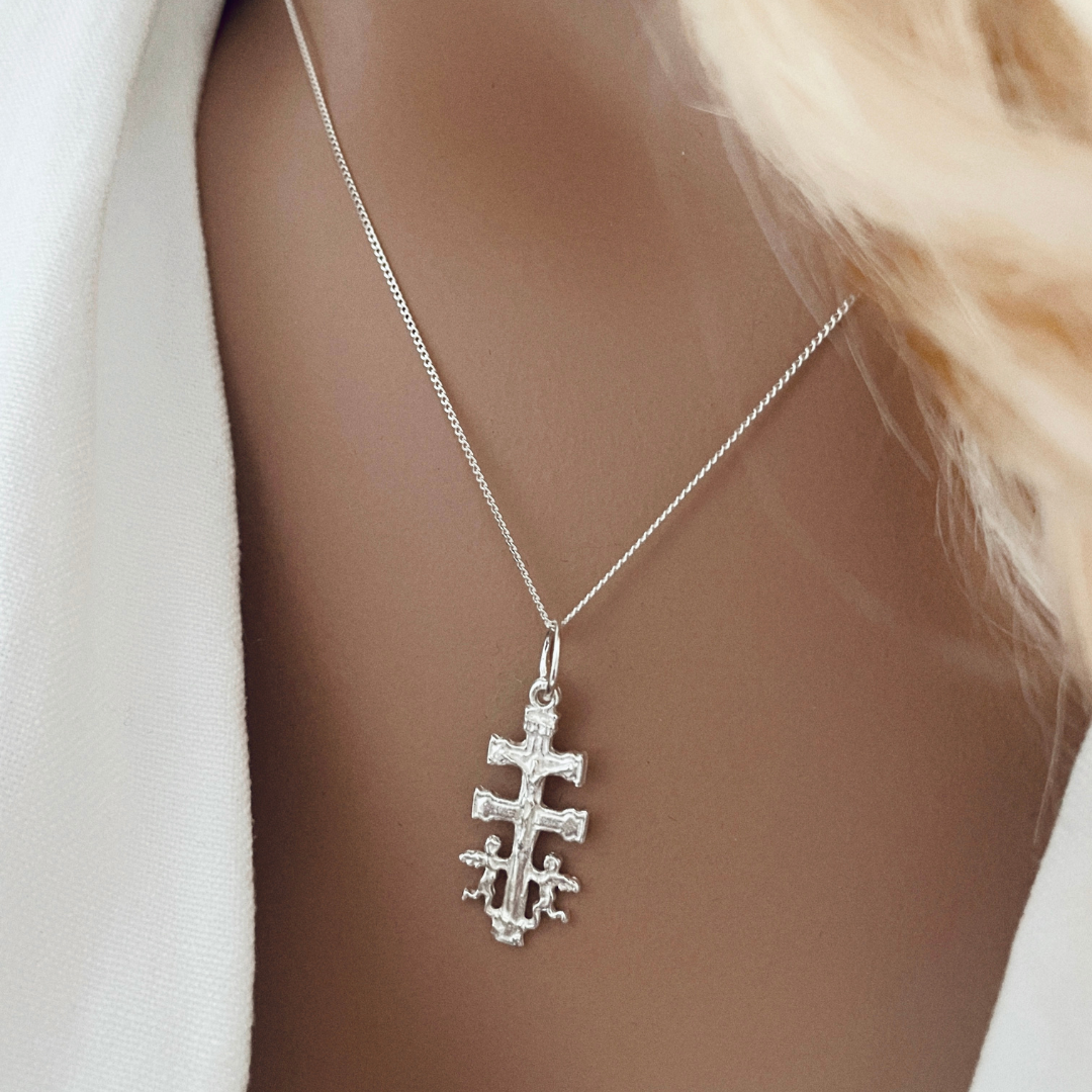 Sterling Silver Caravaca Cross Choker