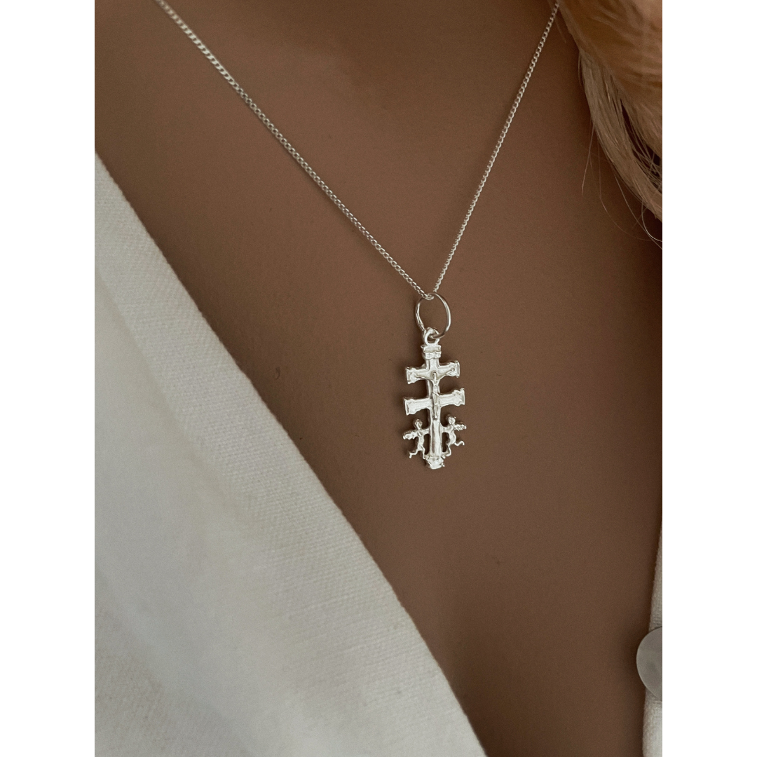 Sterling Silver Caravaca Cross Choker