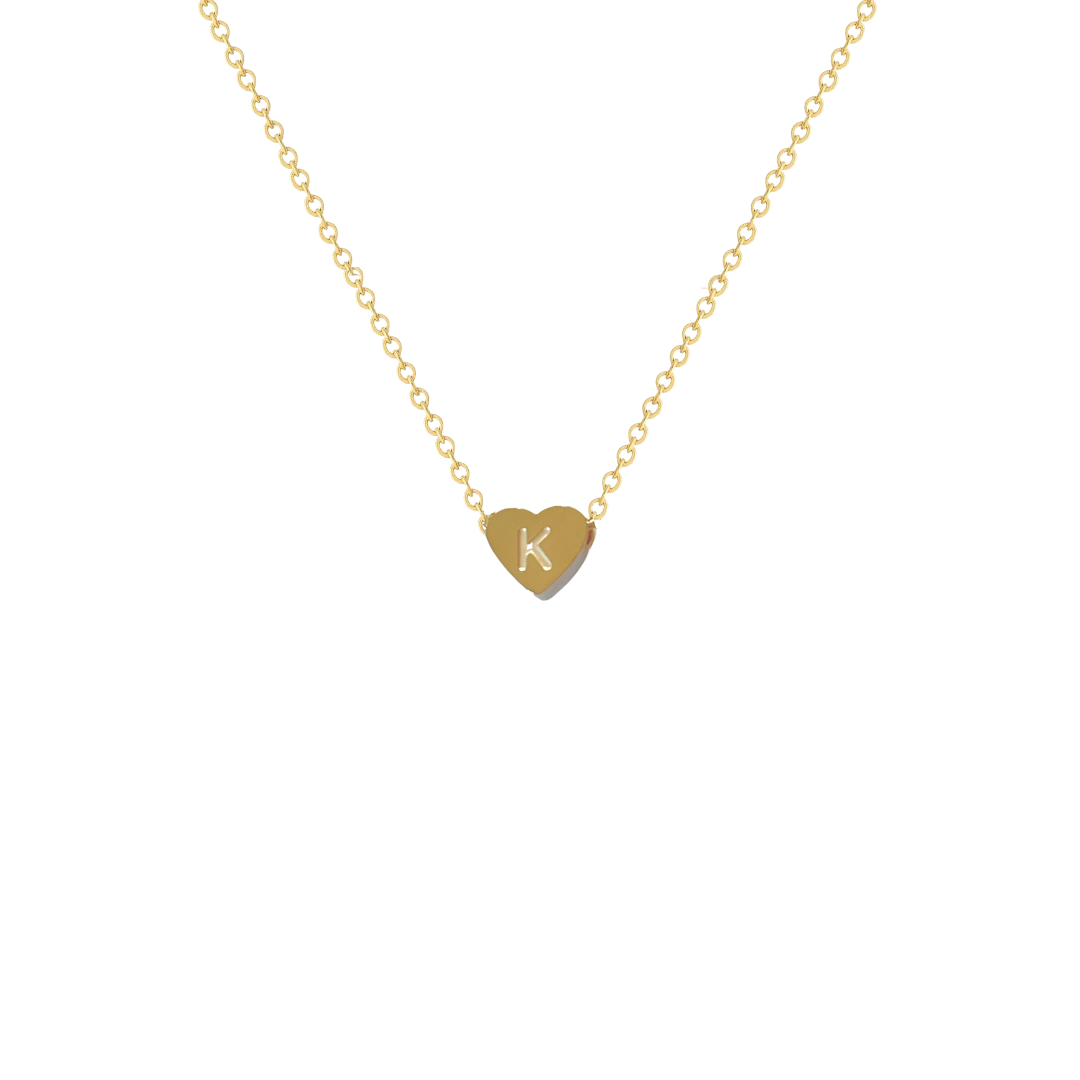 Mini Initial Heart Necklace