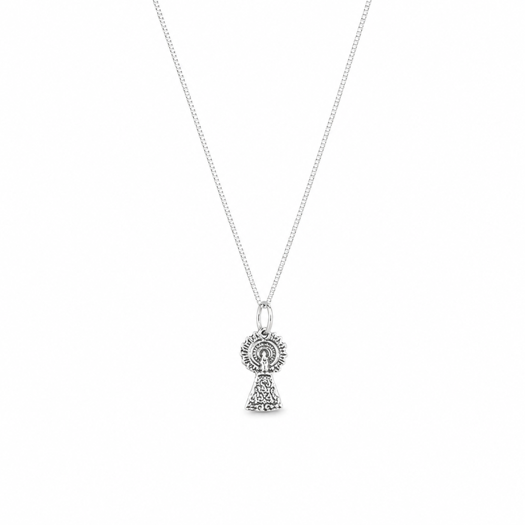 Collar Virgen Del Pilar Plata De Ley