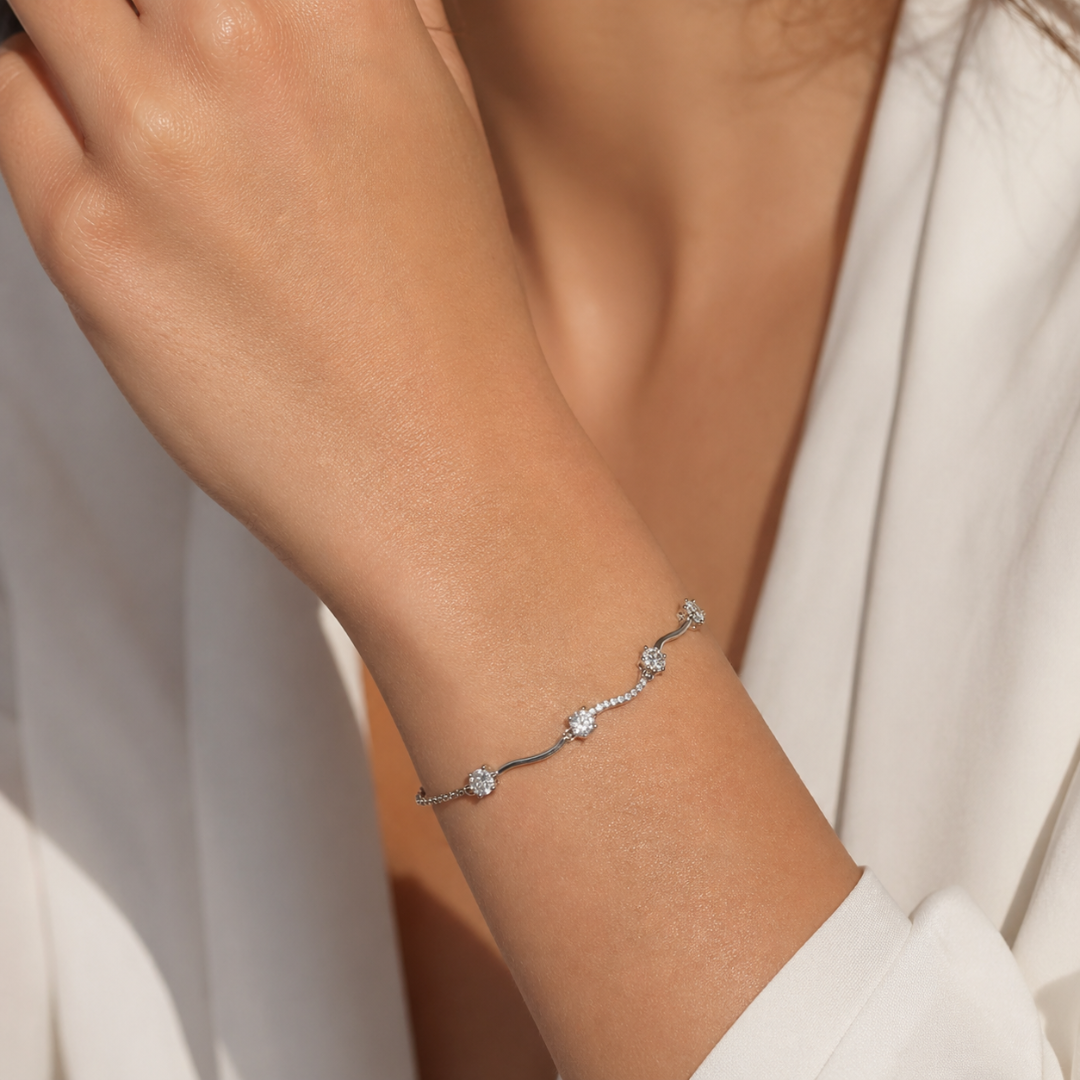 Pulsera Romance Plata de Ley 925 Circonitas
