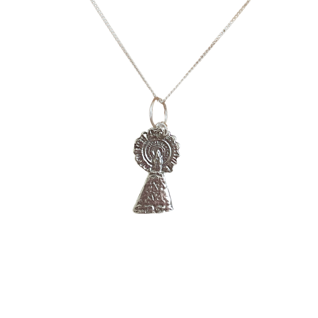 Collar Virgen Del Pilar Plata De Ley