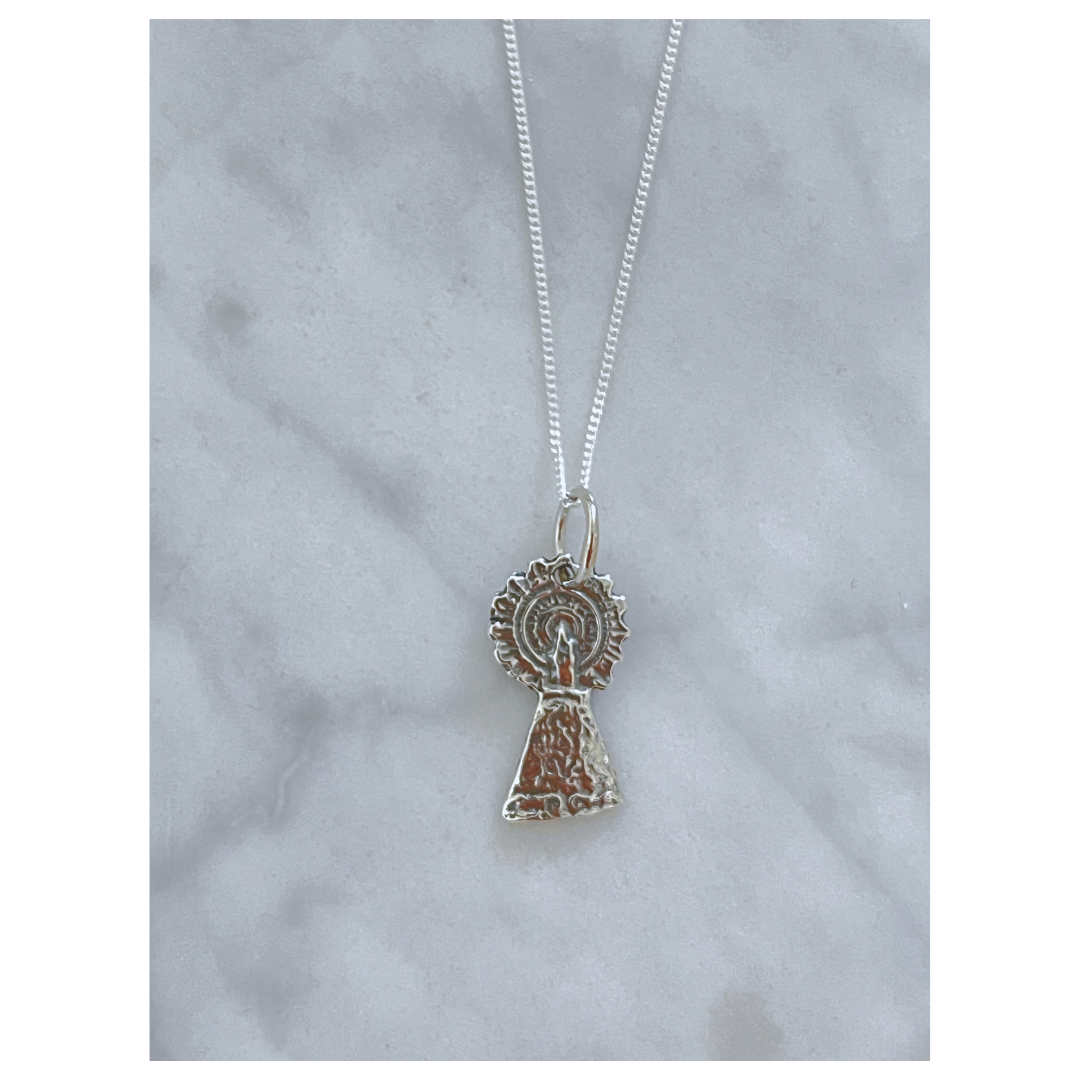 Collar Virgen Del Pilar Plata De Ley