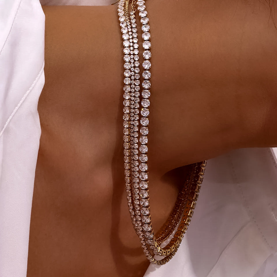 Gargantilla Brillantes Tennis | KHLOE JOYAS | 15%,Cadenas,Collares,Color Oro,Con Brillantes,Gargantillas