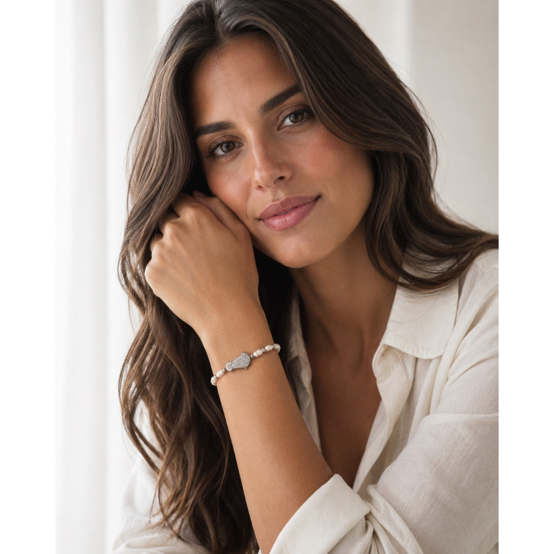 Pulsera Virgen Del Rocío Perlas Naturales