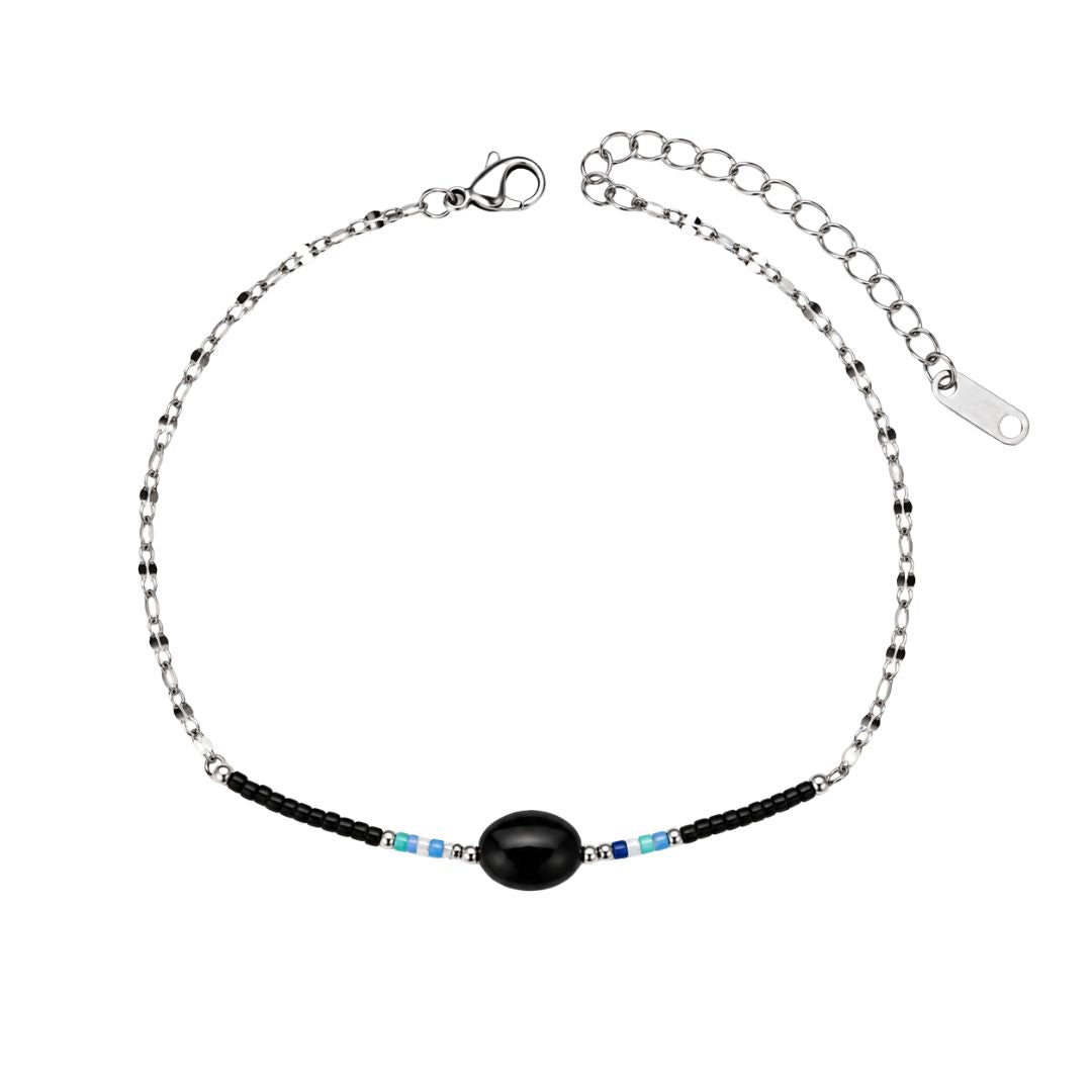 Tobillera Sirena Ónix Negro