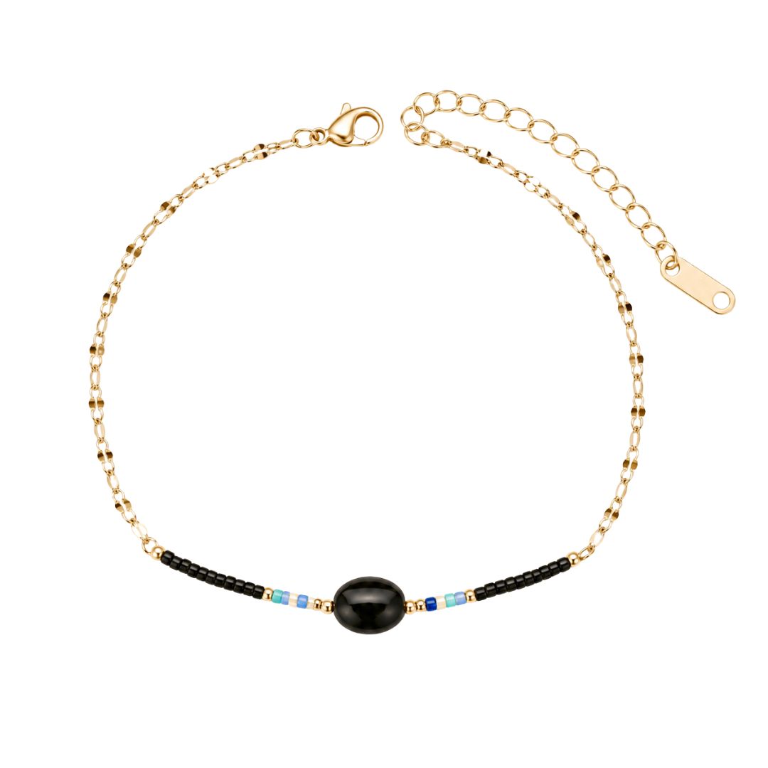Tobillera Sirena Ónix Negro