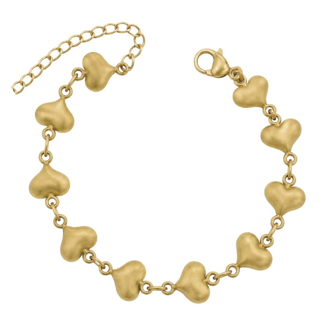 Pulsera de oro con multitud de corazones