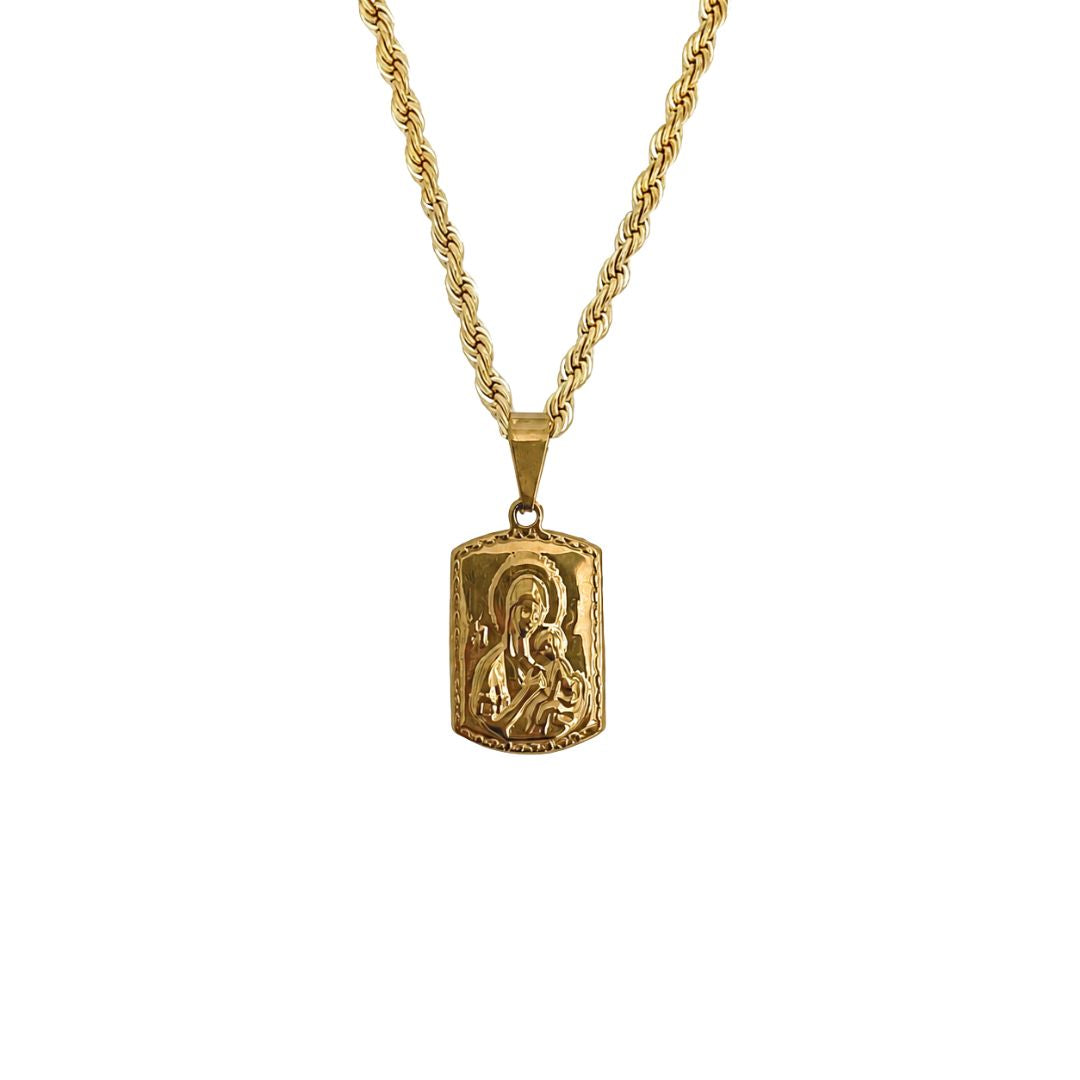 Collar Virgen Del Carme Retablo Con Cordon de oro