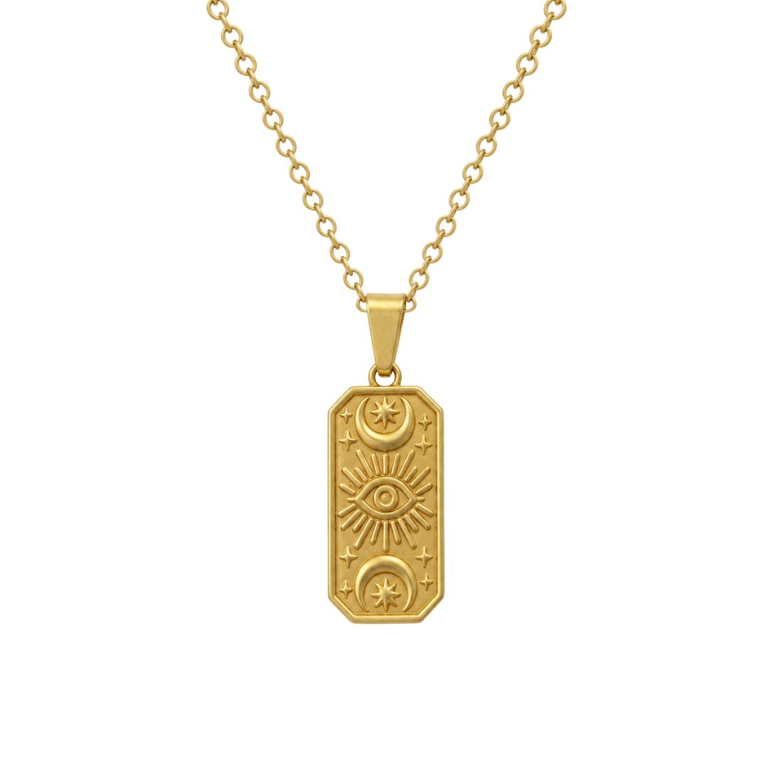 Mystical gold pendant necklace

