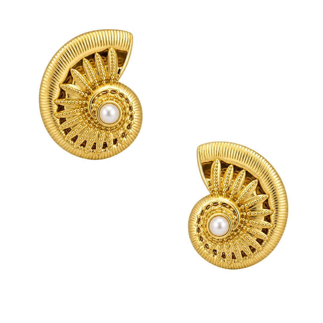 Gold spiral earrings