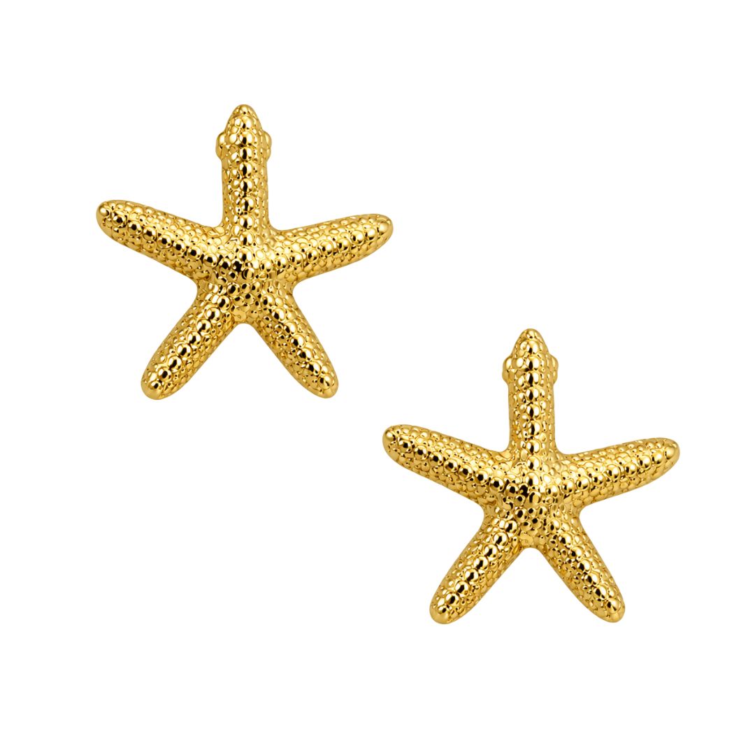 Gold starfish earrings 