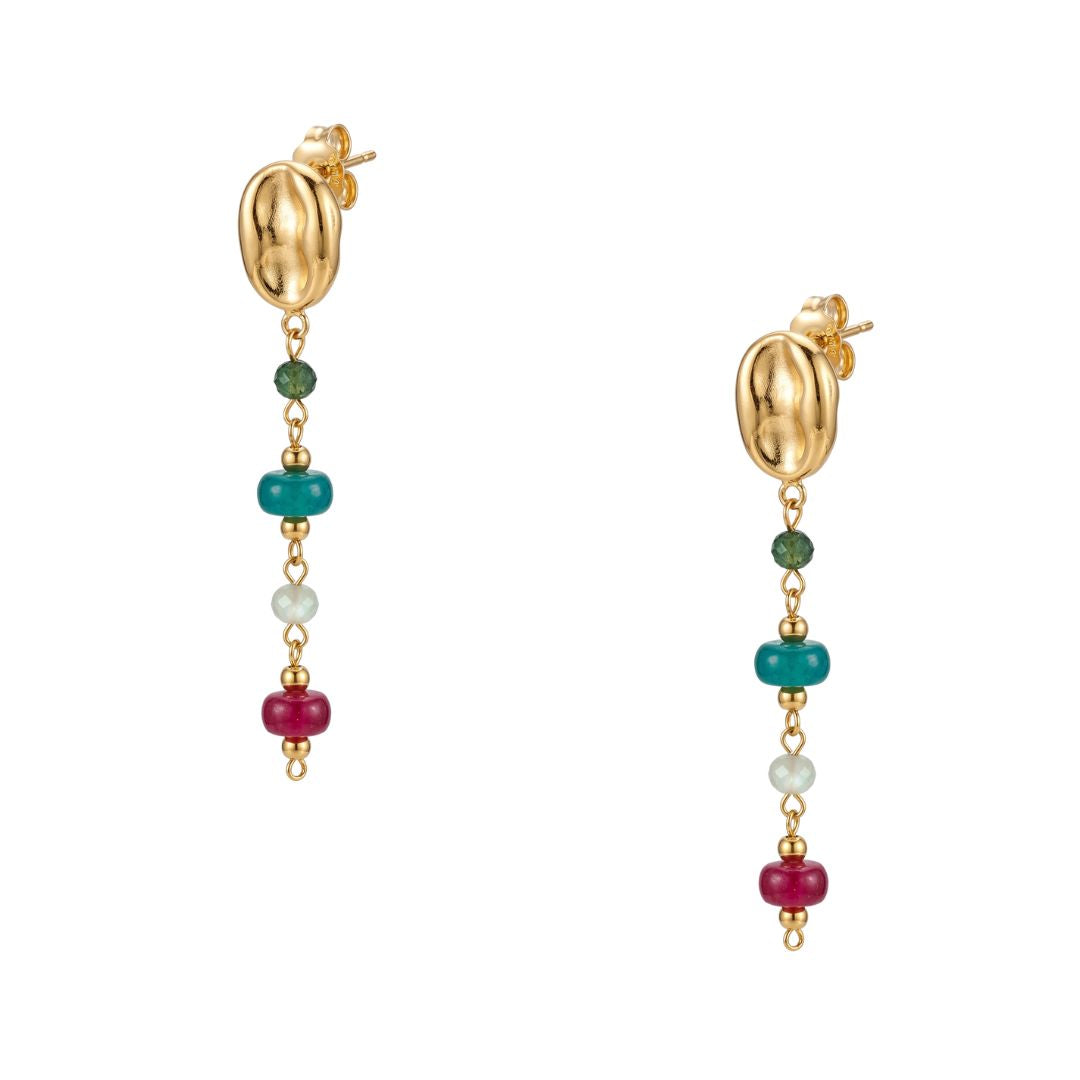 Pendientes Giselle Piedras Naturales Hechos A Mano