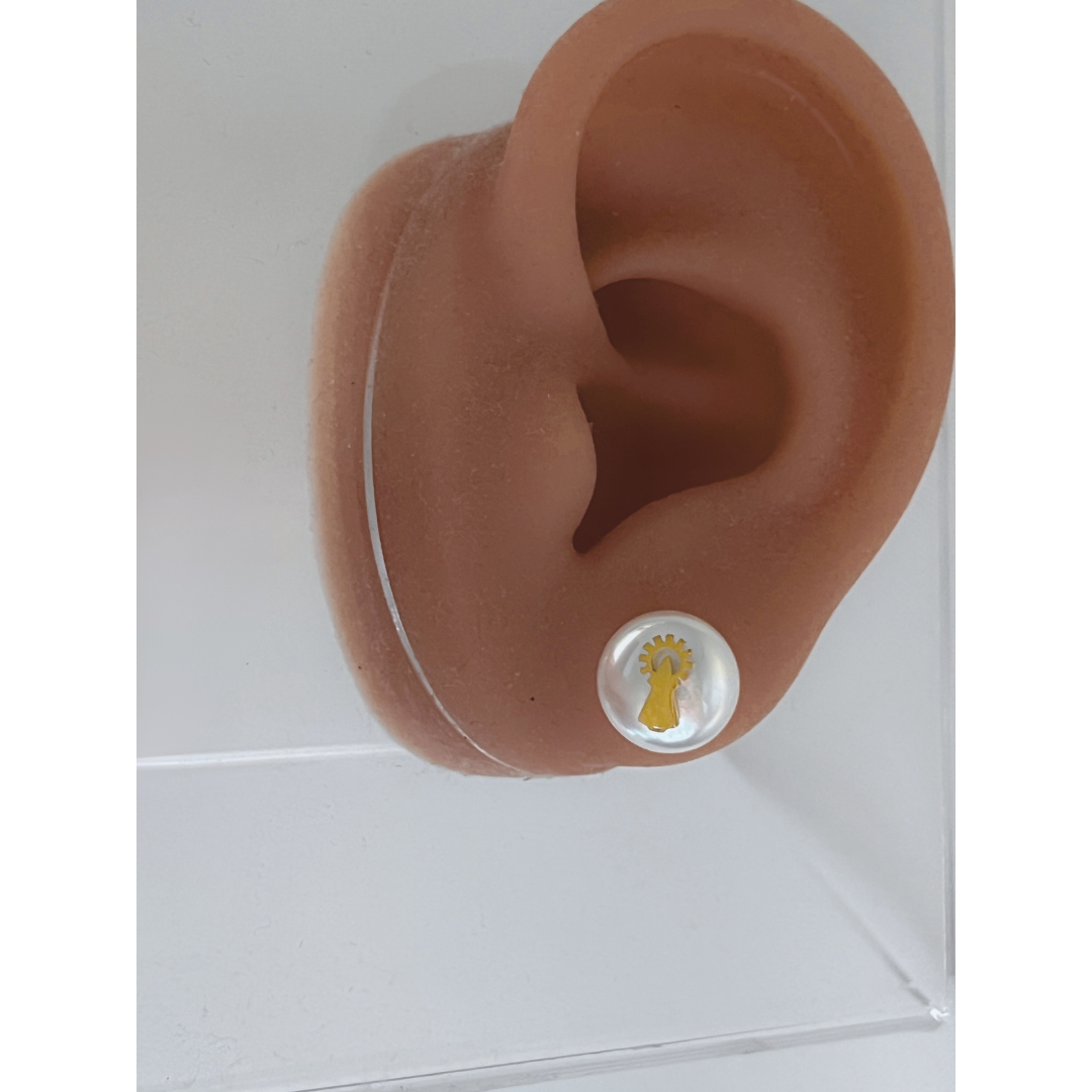 Pendientes Virgen Del Pilar Perla