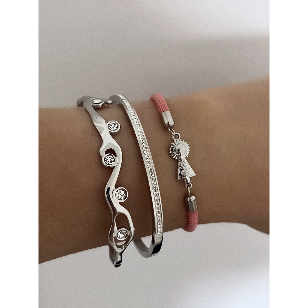 Pulsera Virgen Del Pilar Rosa Cord
