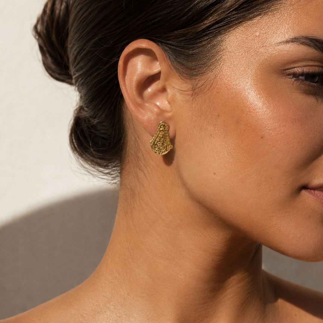 Set Virgen Del Rocio Medalla Y Pendientes