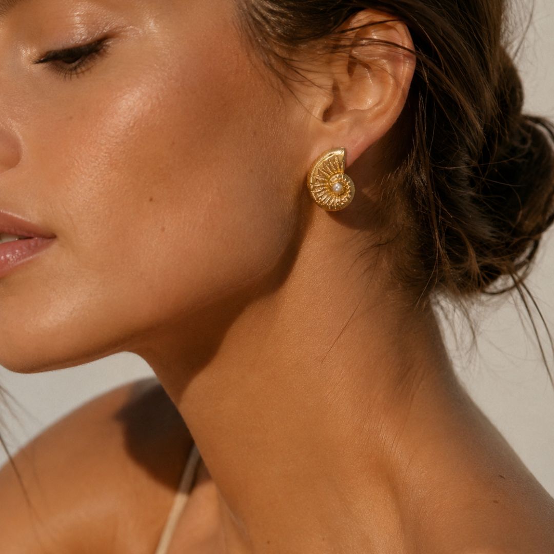 Pendientes Seashell Perla