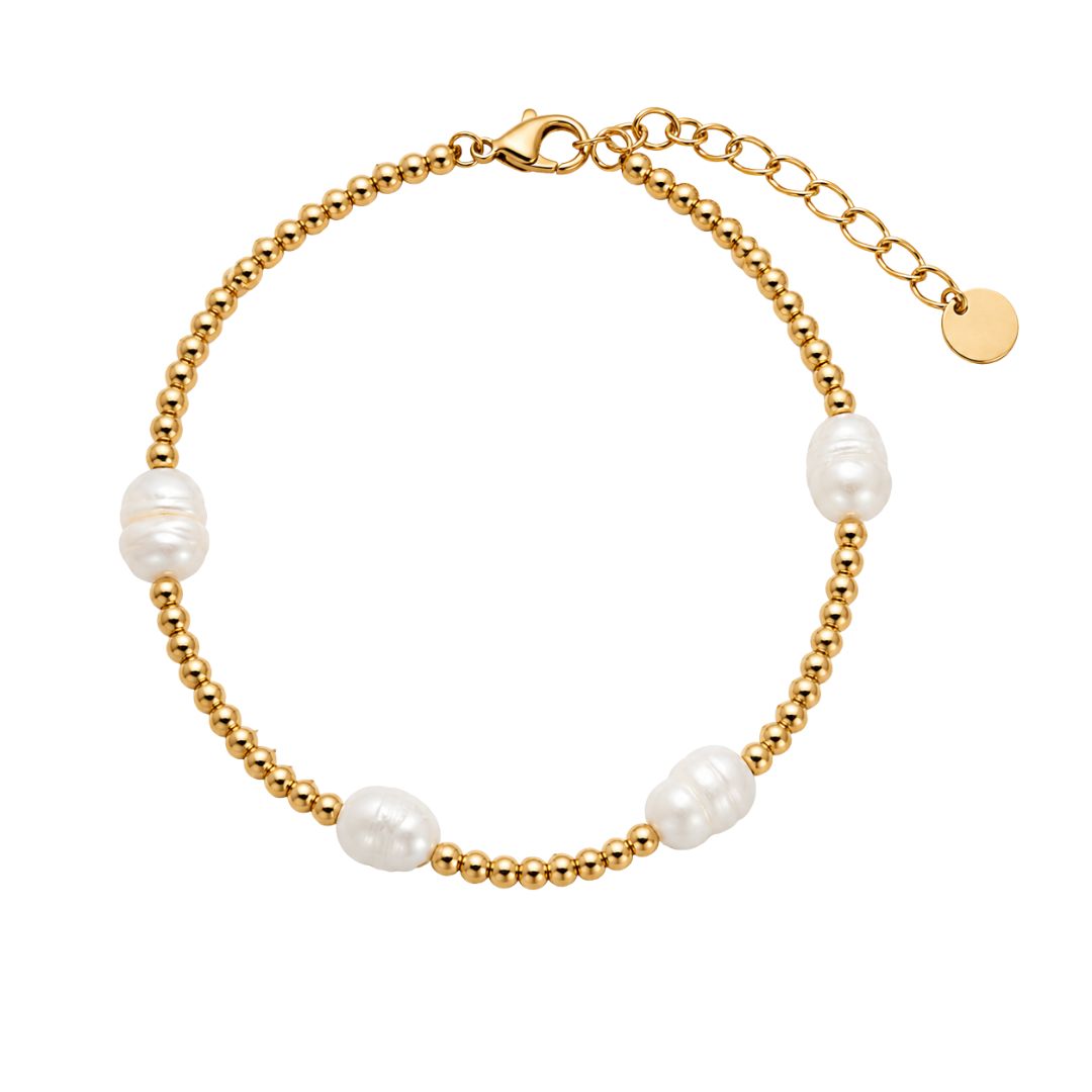 KHLOE JOYAS Waterproof Oro Pulsera Bahamas Perlas Naturales