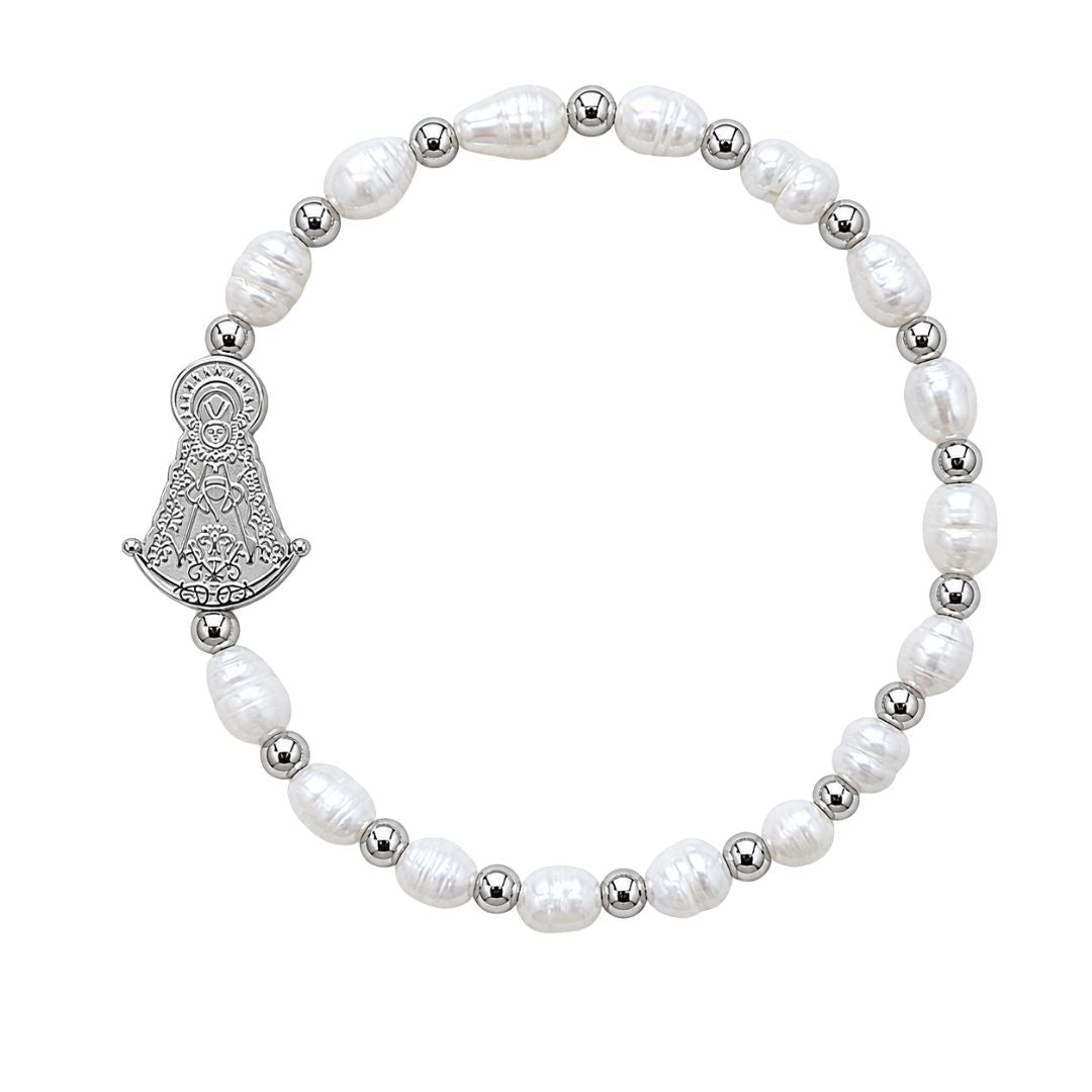 Pulsera Virgen Del Rocío Perlas Naturales