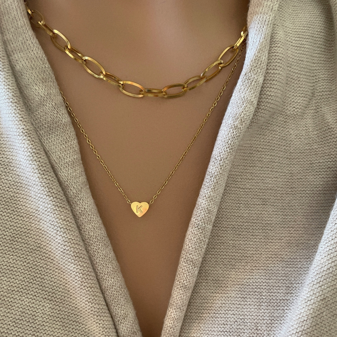 Mini Initial Heart Necklace