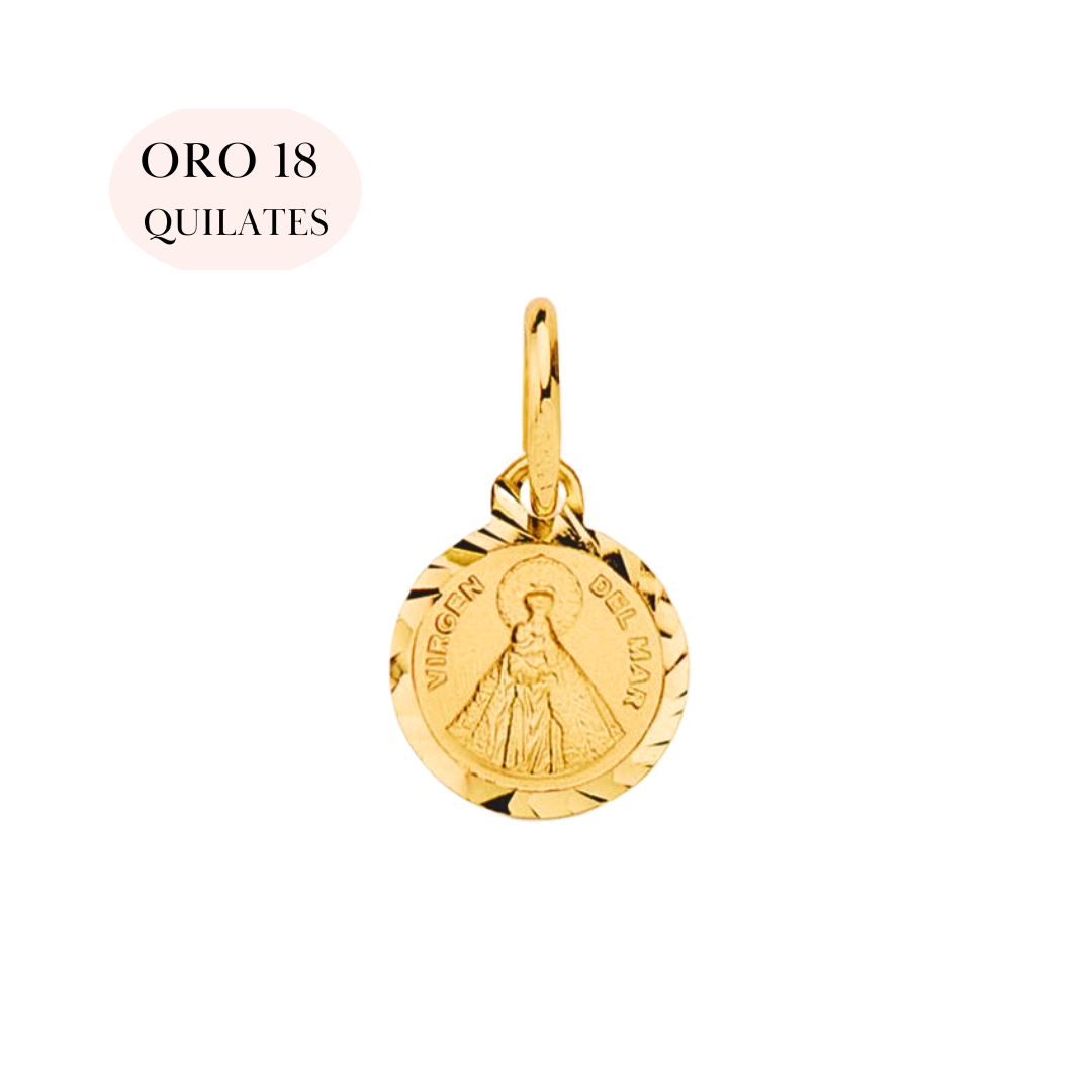Medalla Virgen Del Mar 8MM | KHLOE JOYAS | Medallas,Oro 18 Quilates,Religioso