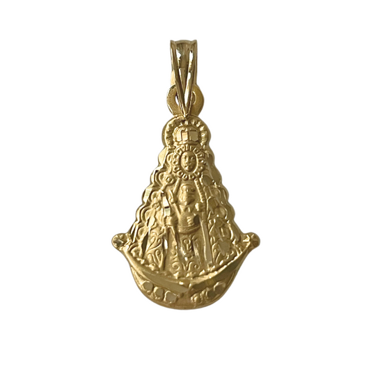 Medalla Virgen Del Rocio Oro 18 Quilates 15x20MM