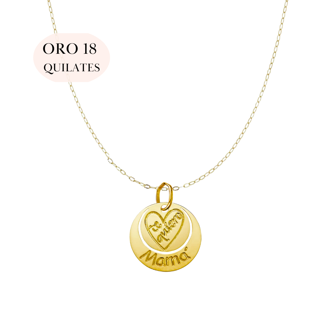 Gargantilla Te Quiero Mama Circle Oro 18 Quilates