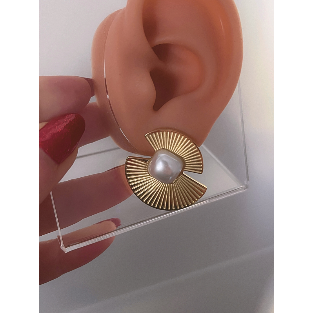 Pendientes Borneo Perla | KHLOE JOYAS | Color Oro,Pendientes,Perlas