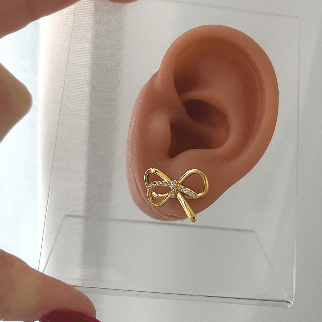 Pendientes Everlasting | KHLOE JOYAS | Color Oro,Con Brillantes,Lazos,Pendientes