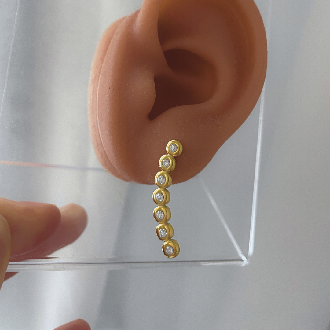 Pendientes Revolera CZ | KHLOE JOYAS | Color Oro,Con Brillantes,Pendientes