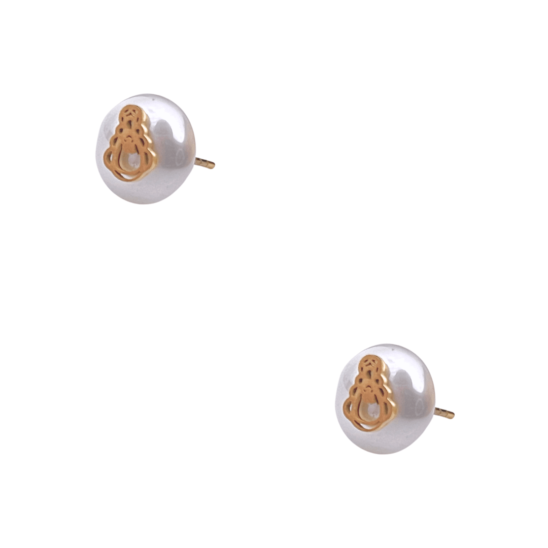 Pendientes Virgen Del Rocio Perla | KHLOE JOYAS | Color Oro,Color Plata,Pendientes,Perlas,Religioso