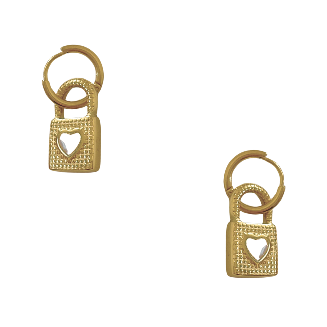 Heart Padlock Earrings