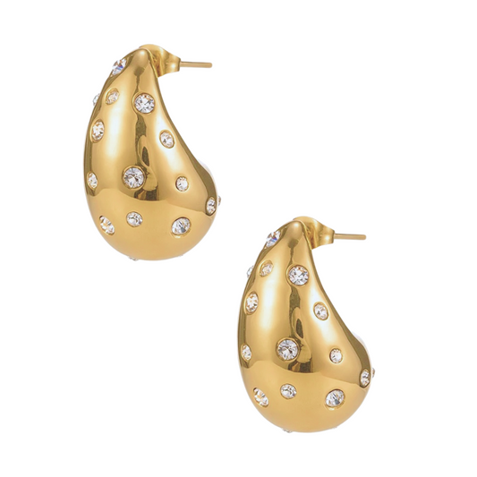 Carly Water Drop Earrings with Diamonds
