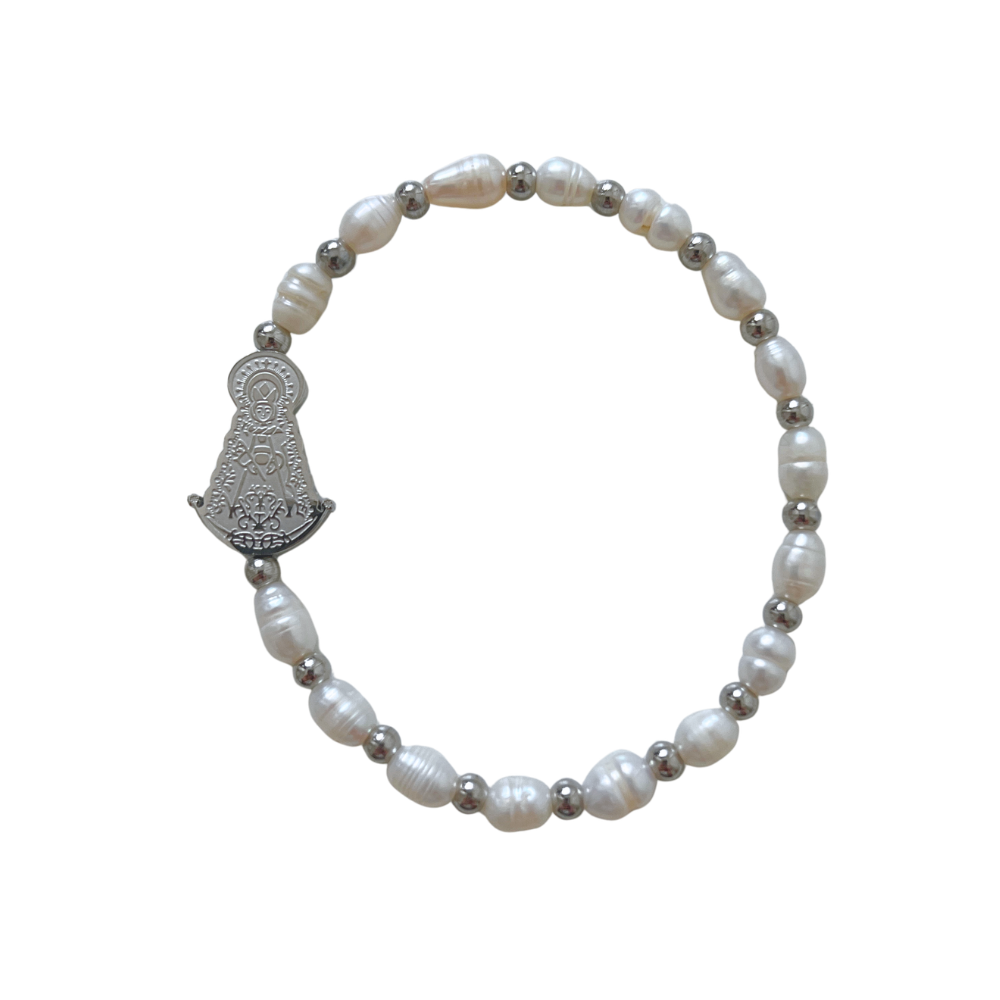 Pulsera Virgen Del Rocío Perlas Naturales