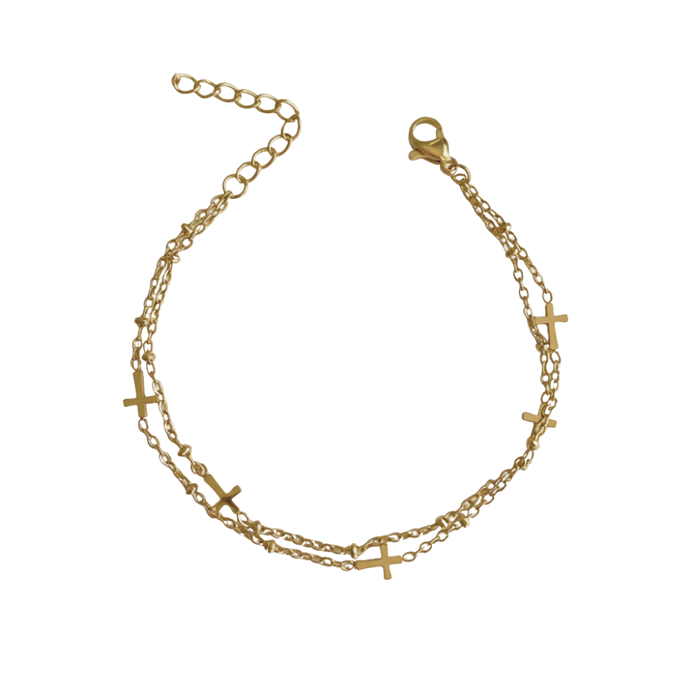 Pulsera Mini Cruz Layered
