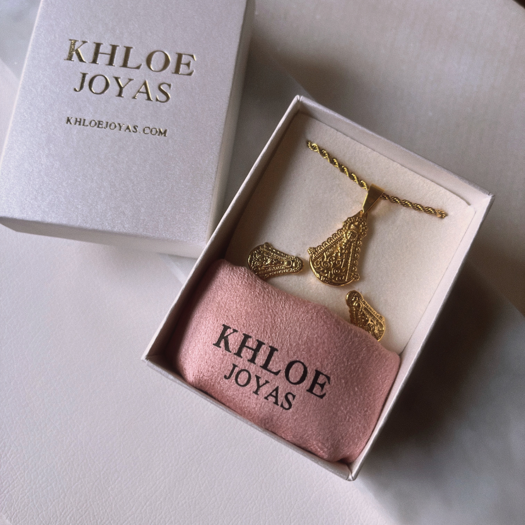 Set Virgen Del Rocio Medalla Y Pendientes