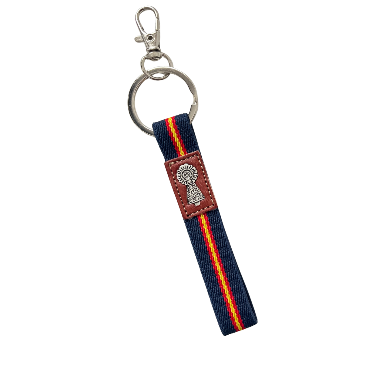 Llavero Virgen Del Pilar Bandera España Azul Marino