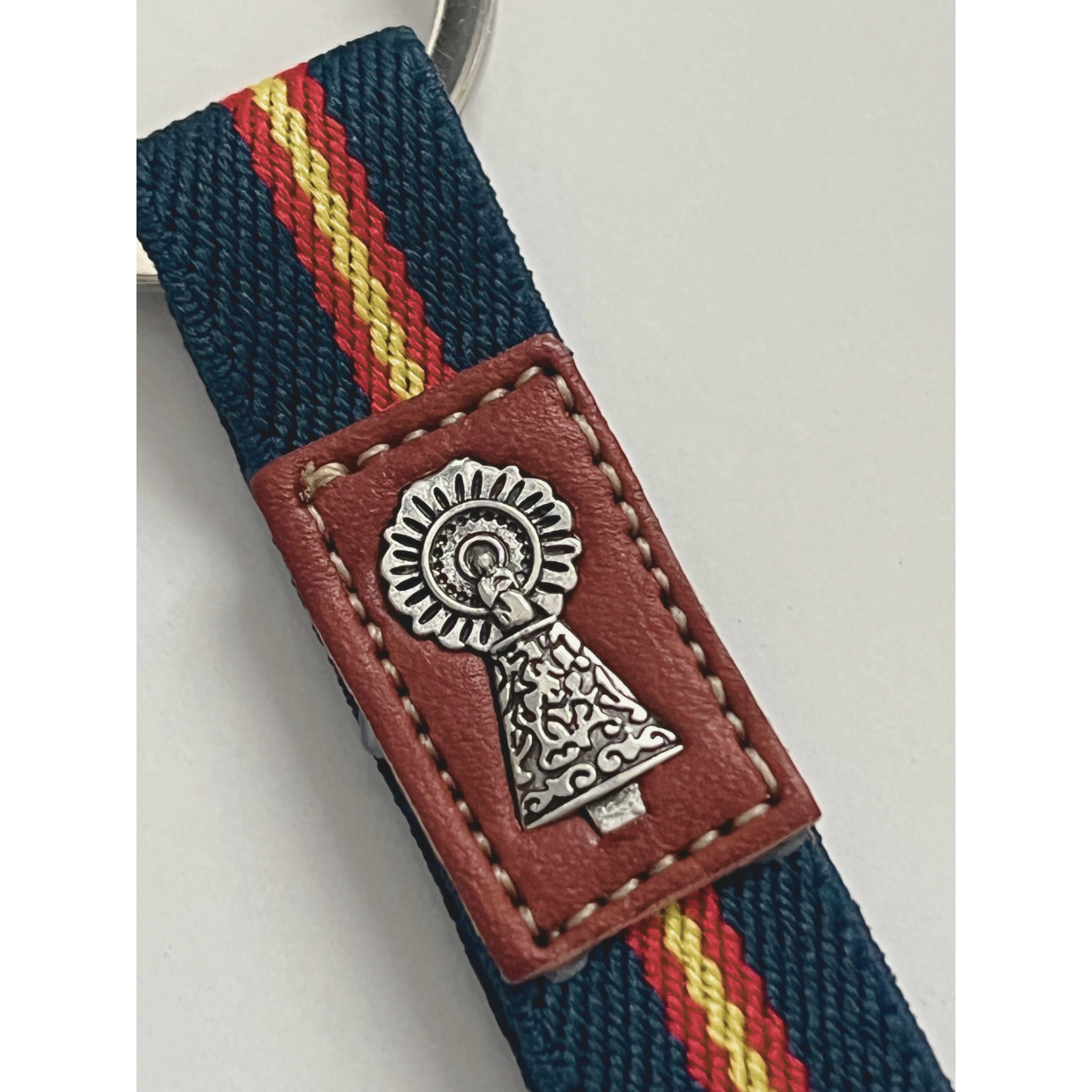 Llavero Virgen Del Pilar Bandera España Azul Marino