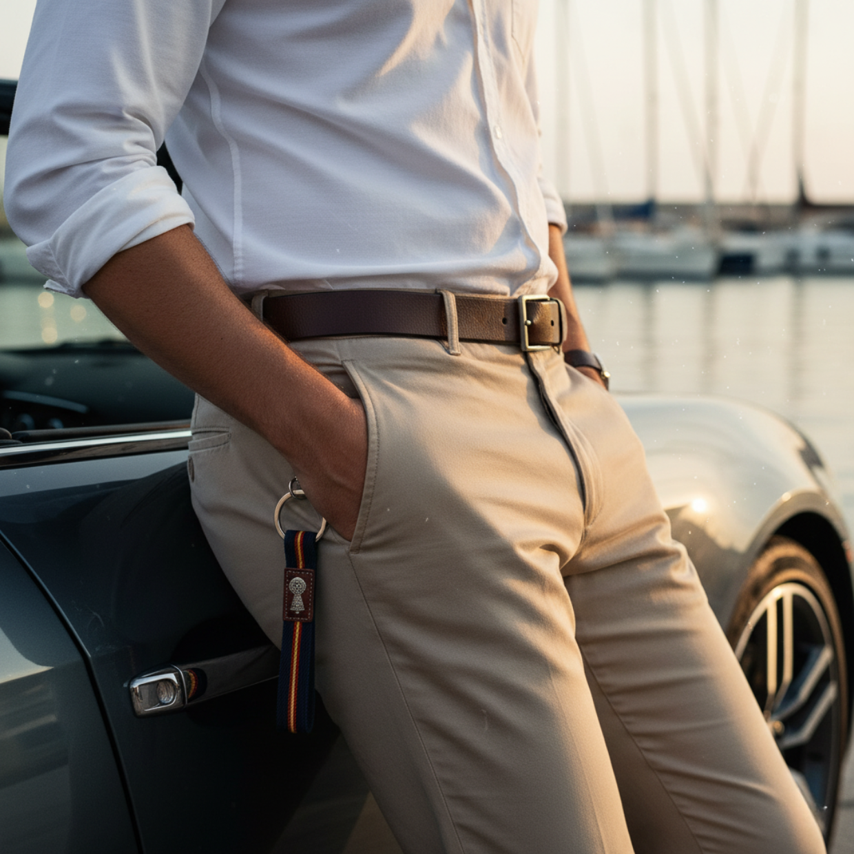 Llavero Virgen Del Pilar Bandera España Azul Marino