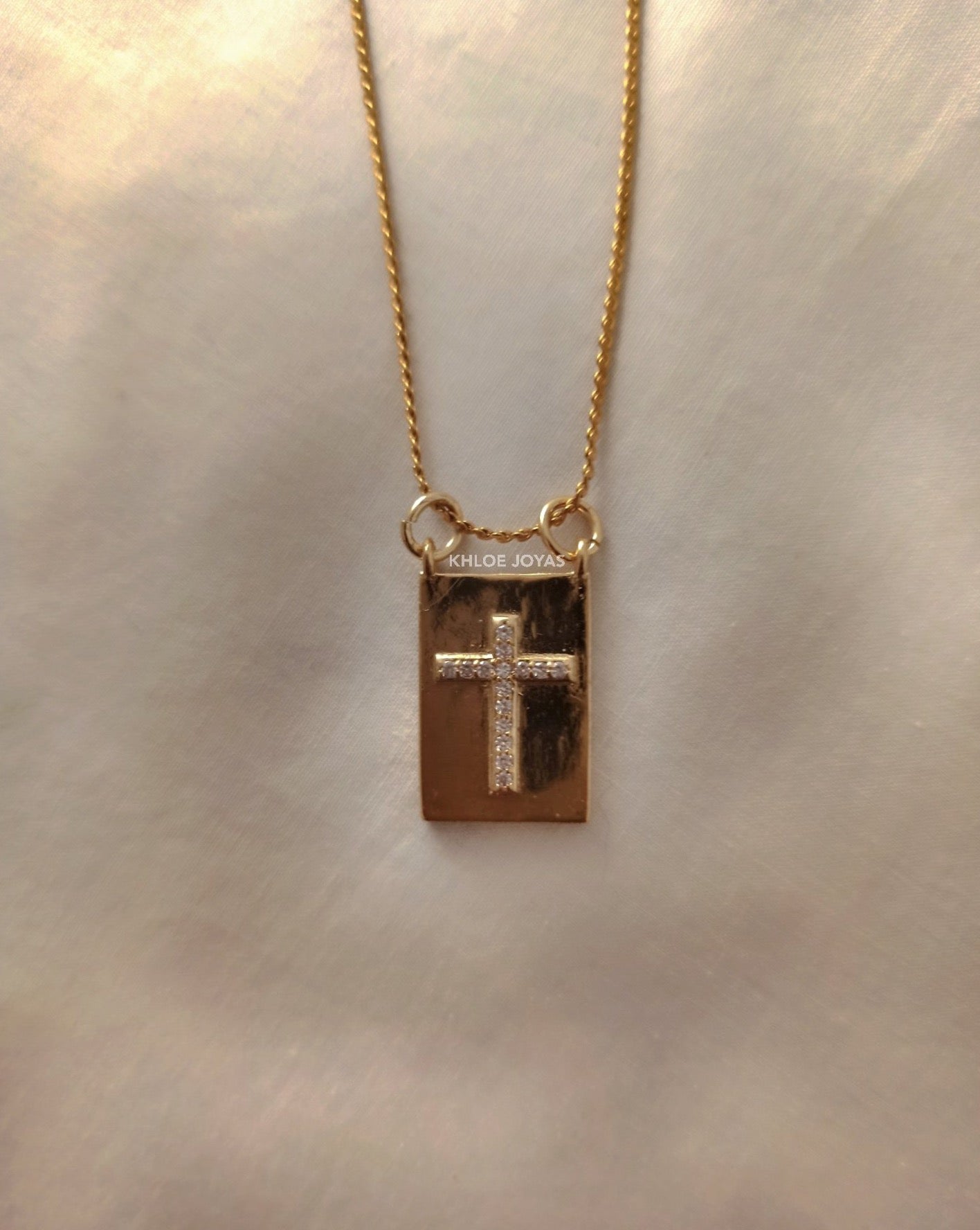 Colgante Tag Corazon O Cruz | KHLOE JOYAS | 40%,Colgantes,Color Oro,Con Brillantes,Corazon,Cruces,Religioso