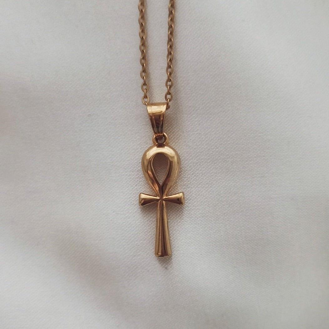Collar Ankh | KHLOE JOYAS | 40%,Colgantes,Collares,Color Oro,Cruces