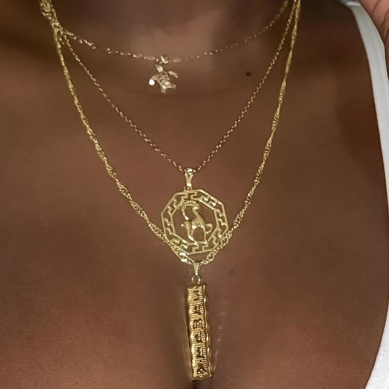 Collar Athena Zodiac | KHLOE JOYAS | 40%,Colgantes,Collares,Color Oro,Zodiaco