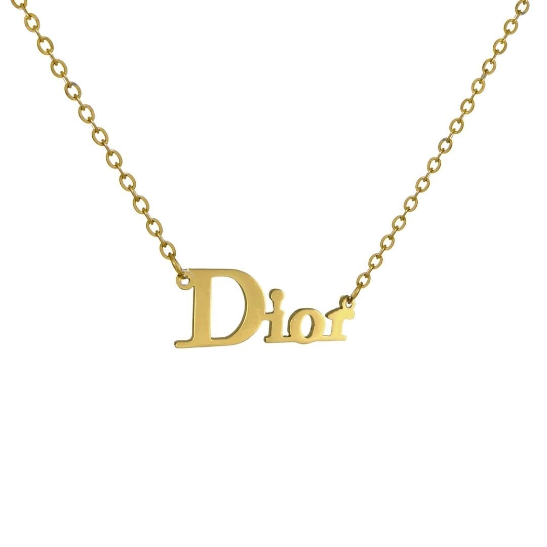 Collar Dior Personalizado Con Nombre Oro by Khloe Joyas